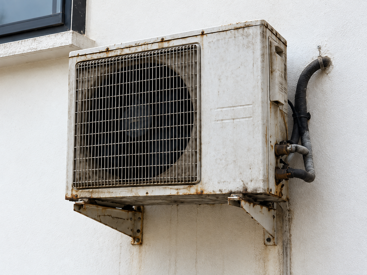Dirty aircond before cleaning