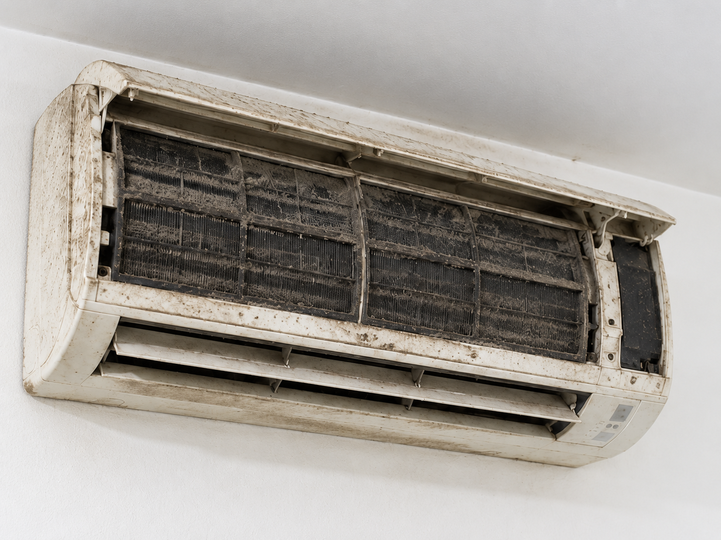 Dirty aircond filter before cleaning
