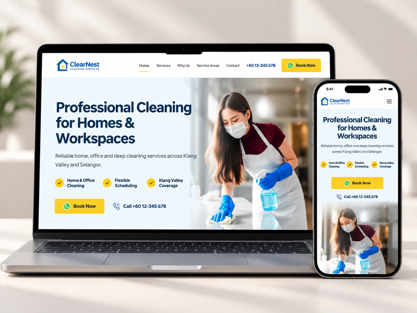 Cleaning Services website preview
