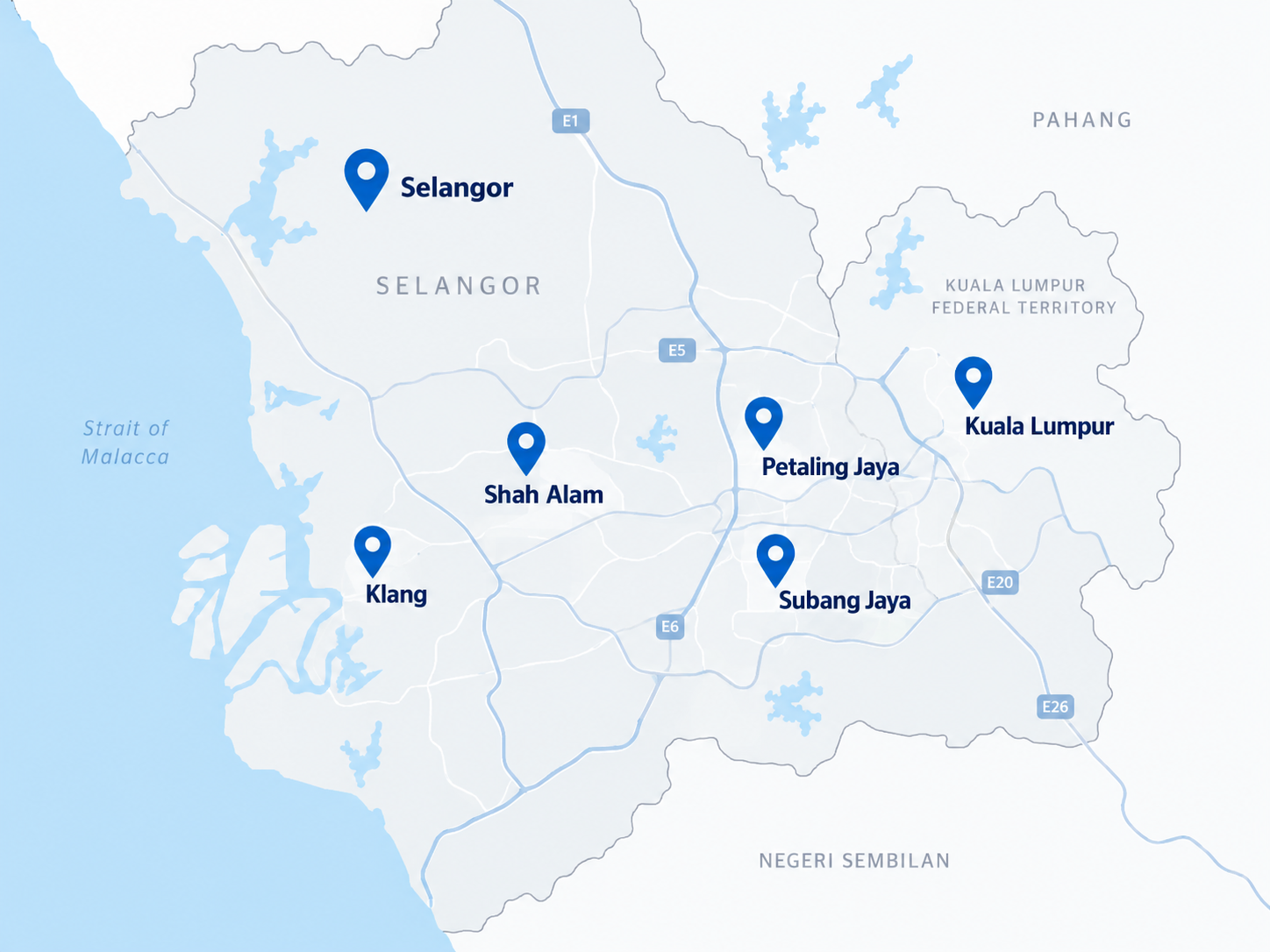 Klang Valley service area map
