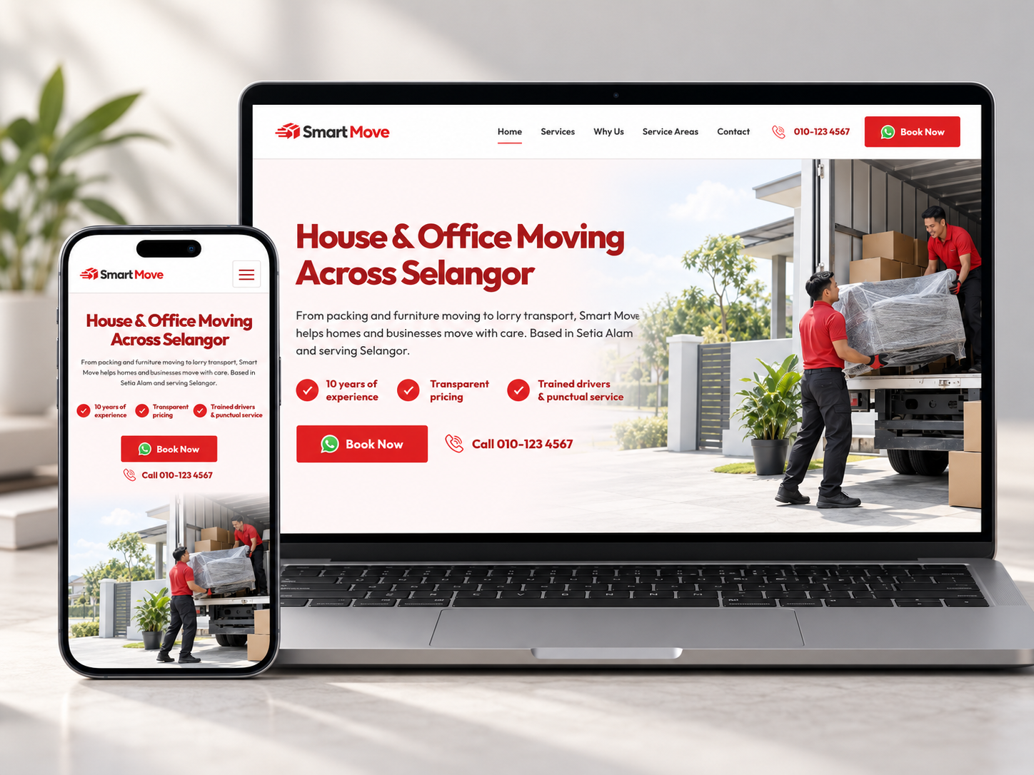 Moving Services website preview