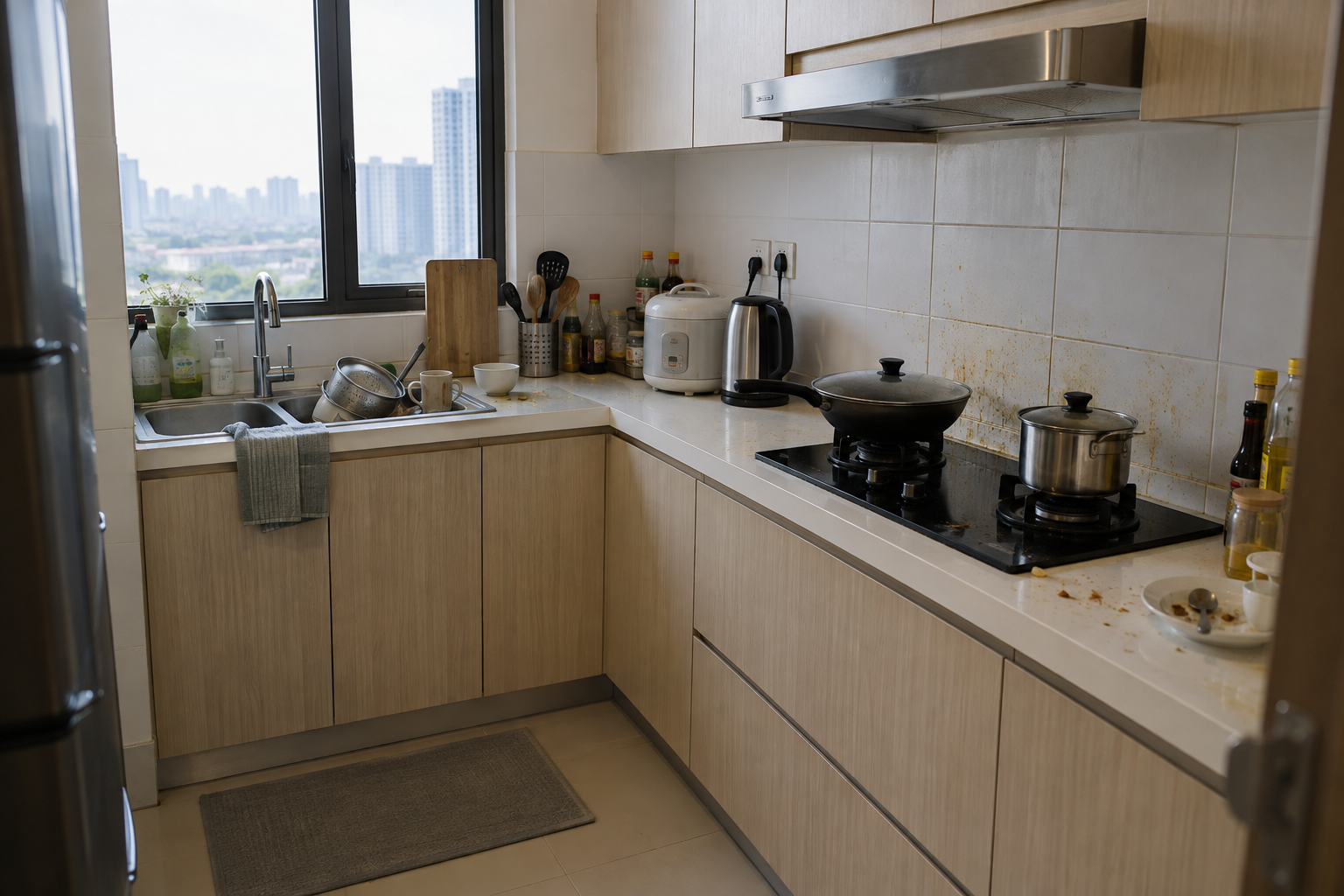 Kitchen cleaning before