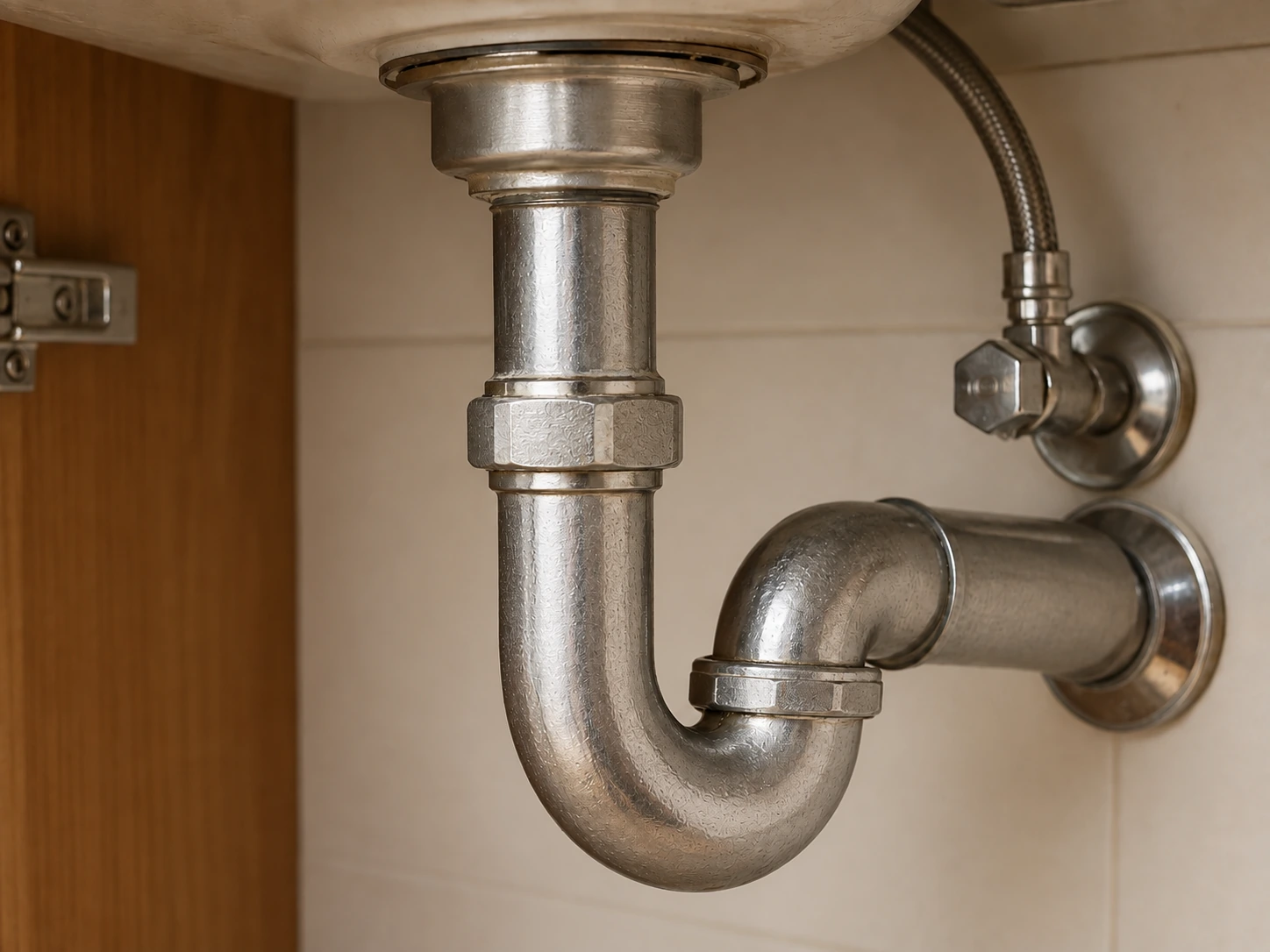 The same pipe joint repaired and the surrounding area dry after testing
