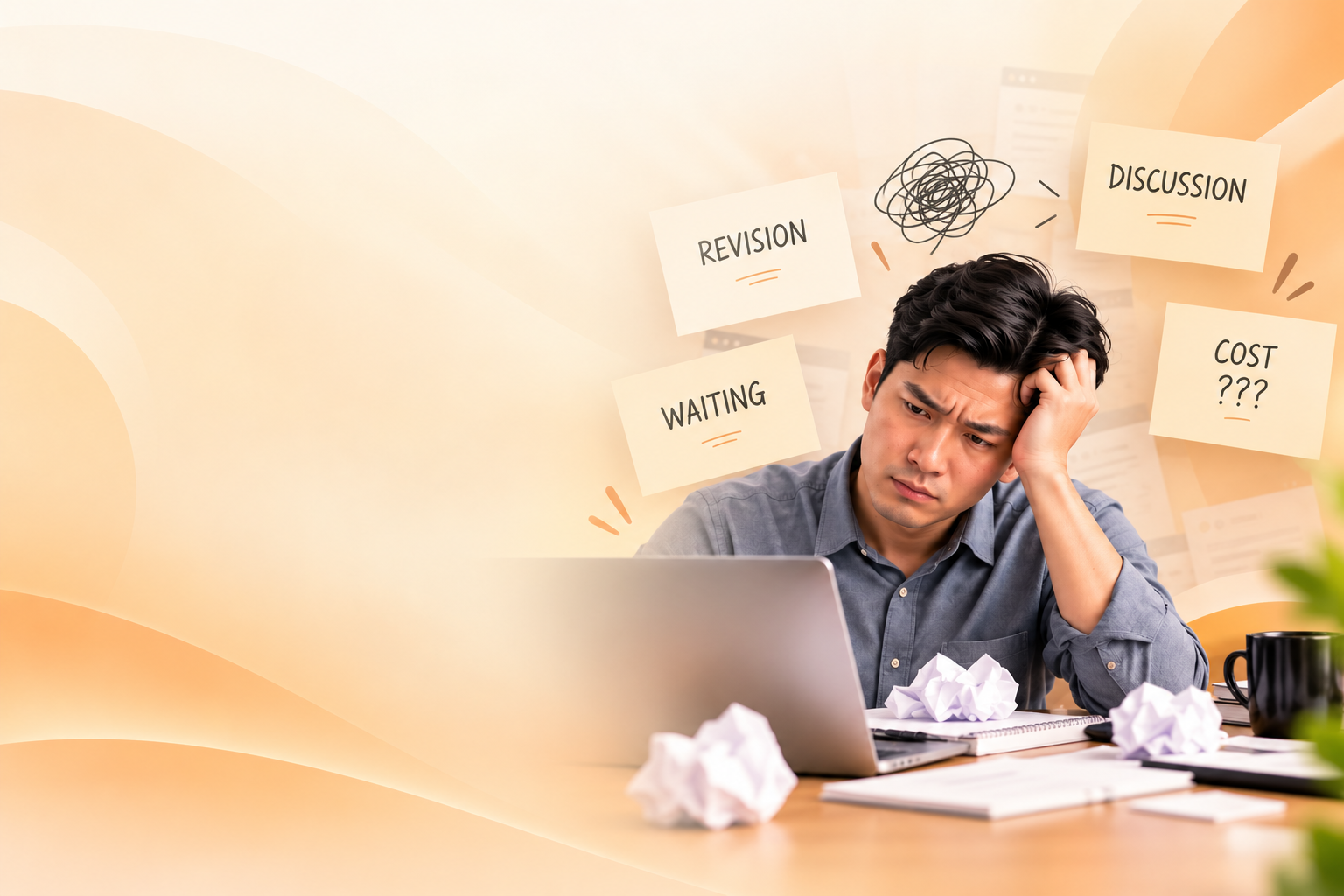 Business owner dealing with website delays